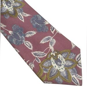 Vintage 80s Italian Silk Pastel Mulberry Floral J.T. Beckett Menswear Necktie